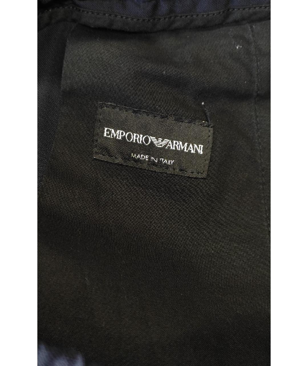 EMPORIO ARMANI Черные шерстяные повседневные брюки, фото 4