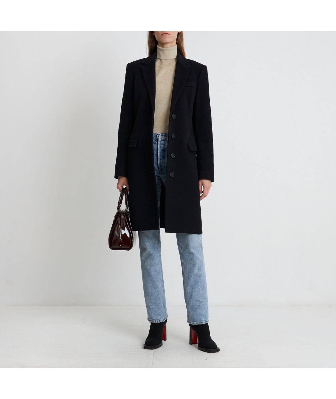 BURBERRY Черное шерстяное пальто, фото 4