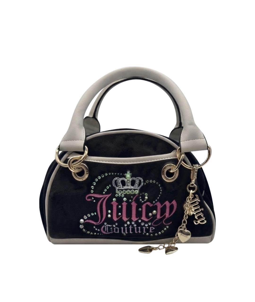 JUICY COUTURE Черная бархатная сумка с короткими ручками, фото 1