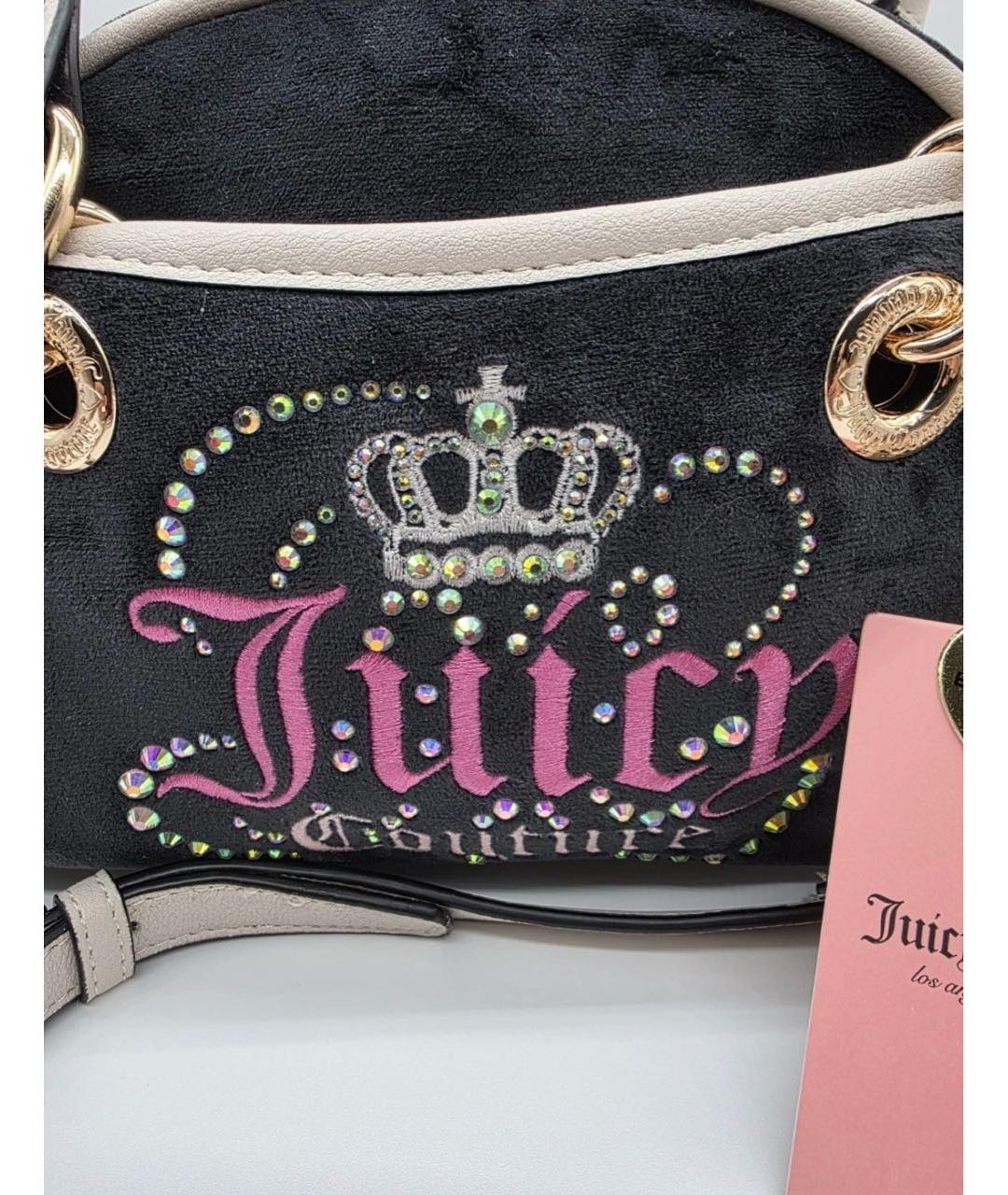 JUICY COUTURE Черная бархатная сумка с короткими ручками, фото 2