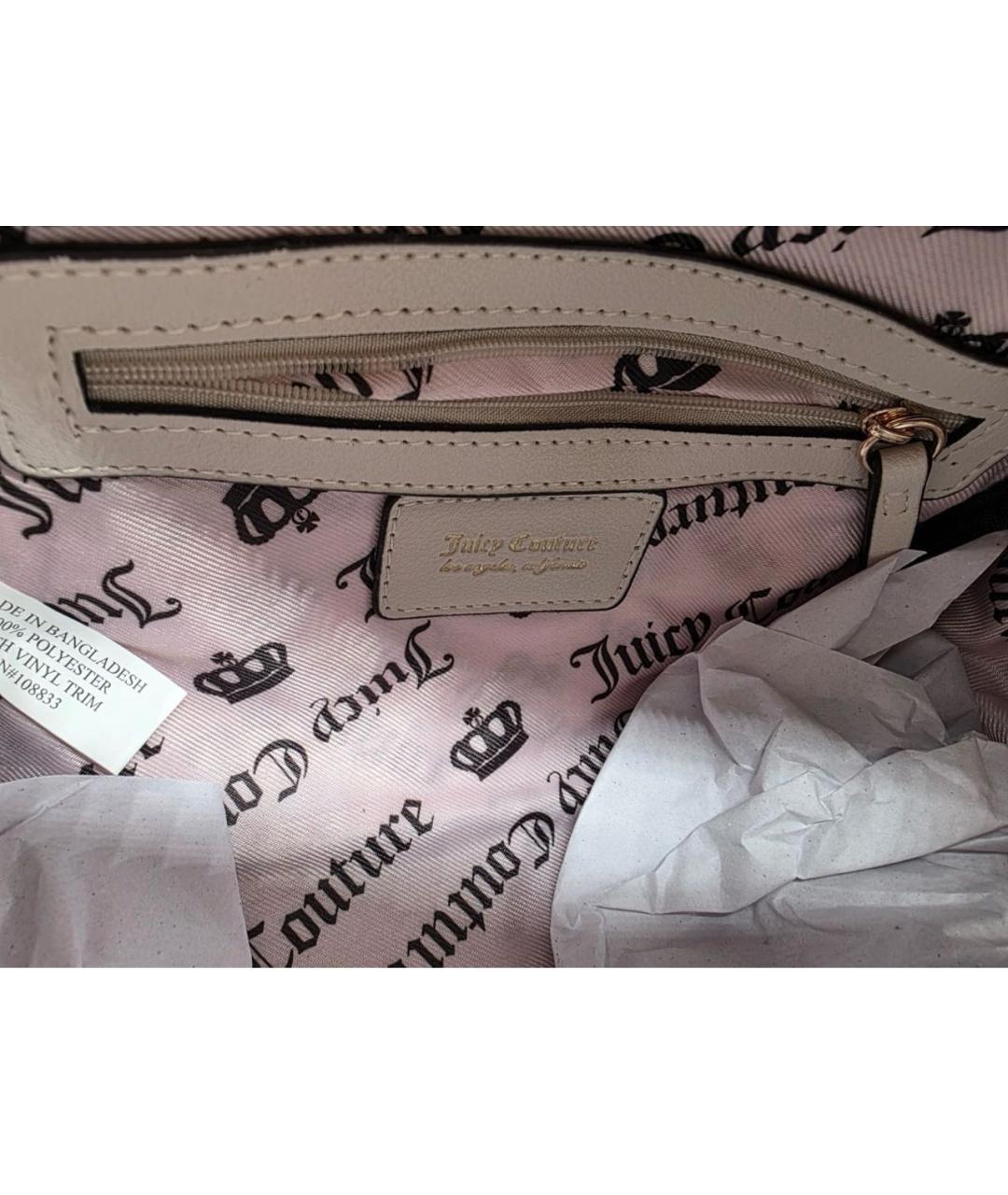 JUICY COUTURE Черная бархатная сумка с короткими ручками, фото 4