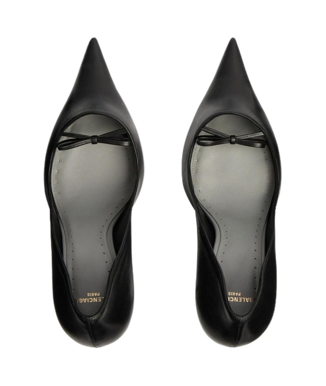 BALENCIAGA Черные кожаные туфли, фото 4
