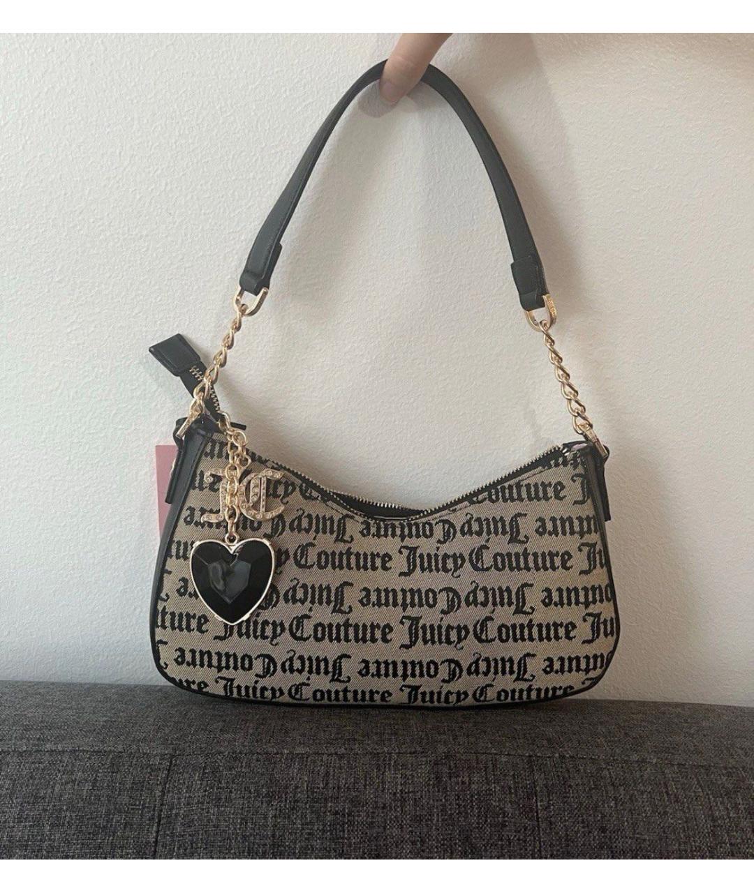JUICY COUTURE Бежевая тканевая сумка через плечо, фото 4