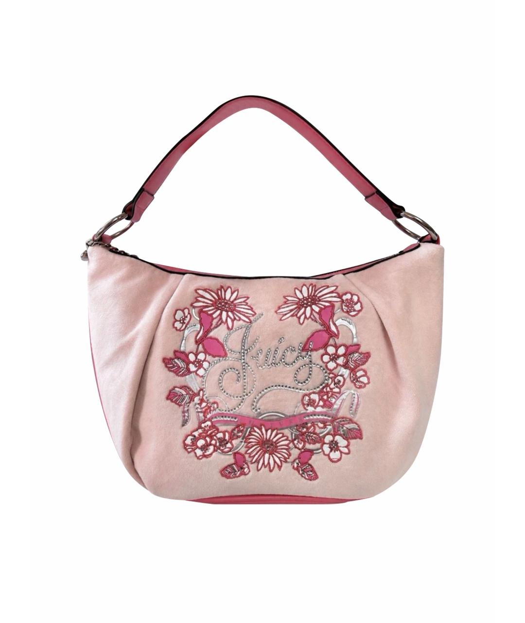 JUICY COUTURE Розовая бархатная сумка с короткими ручками, фото 1