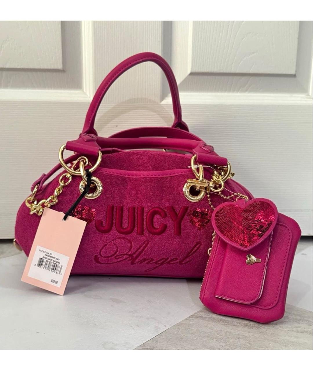 JUICY COUTURE Фуксия тканевая сумка с короткими ручками, фото 5