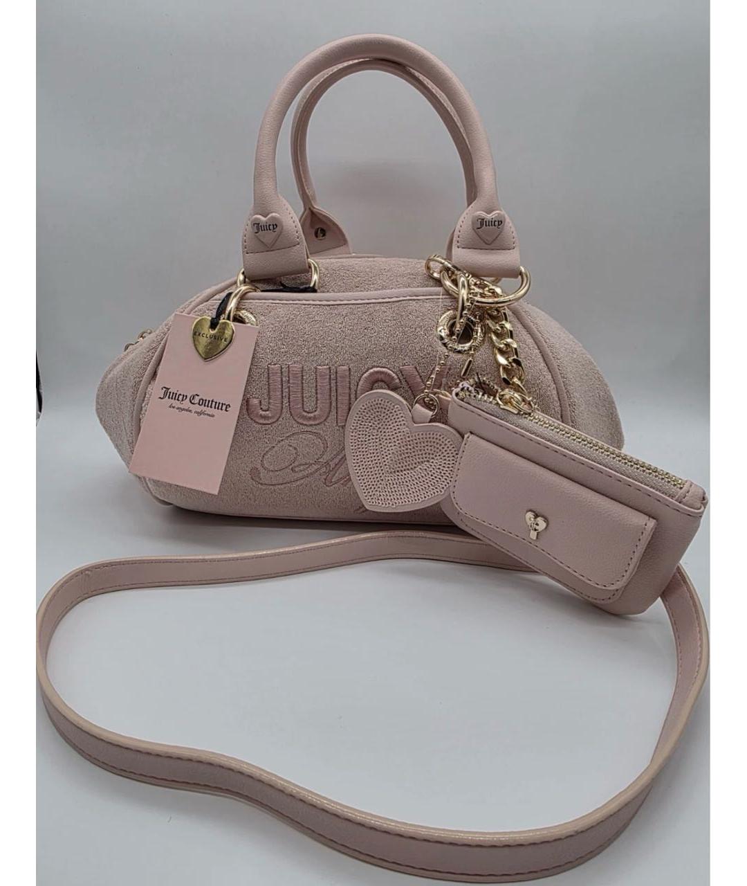 JUICY COUTURE Розовая тканевая сумка с короткими ручками, фото 6