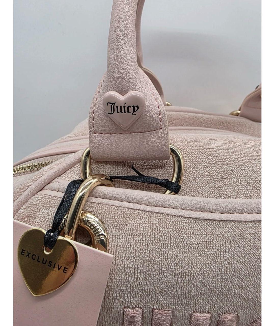 JUICY COUTURE Розовая тканевая сумка с короткими ручками, фото 2