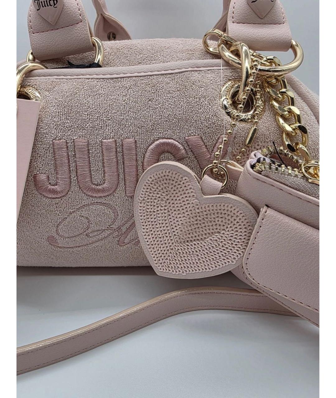 JUICY COUTURE Розовая тканевая сумка с короткими ручками, фото 3