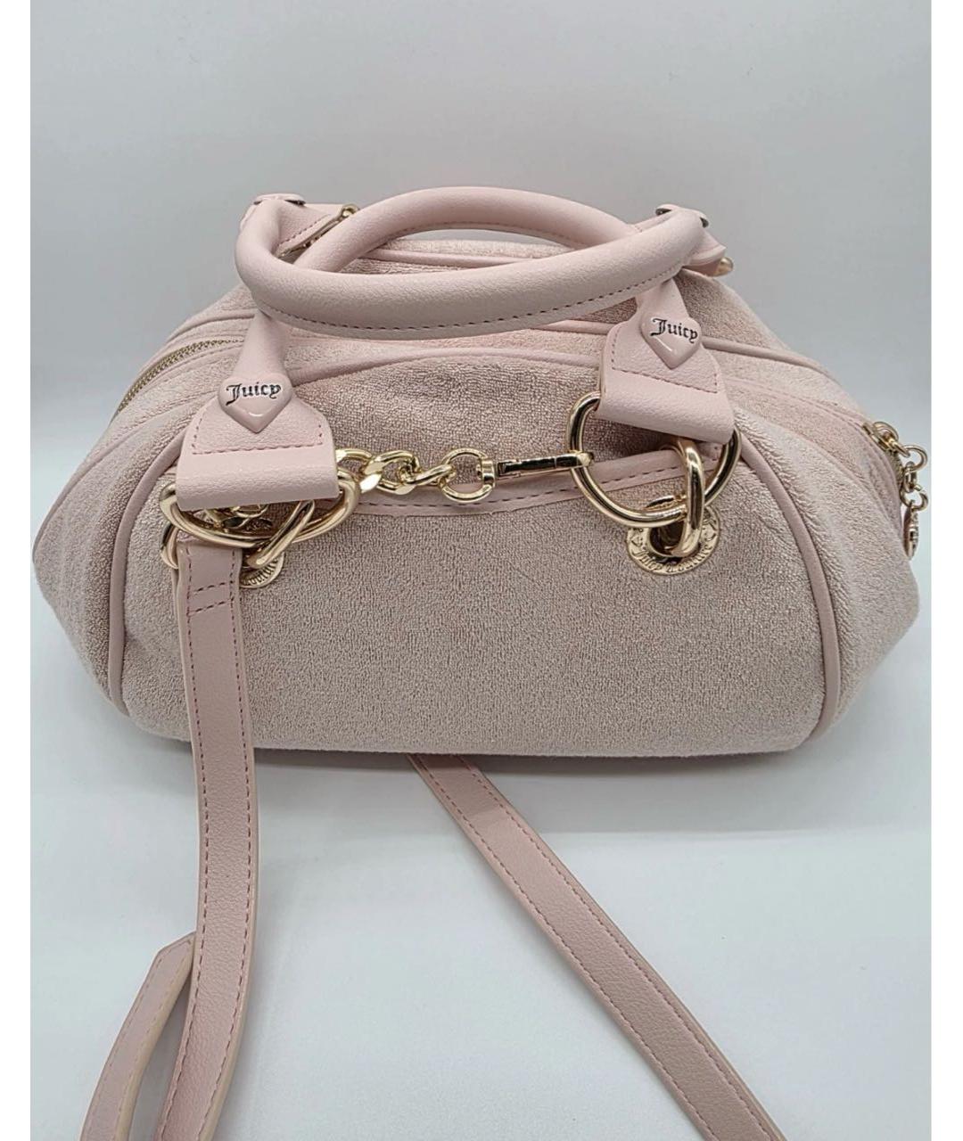 JUICY COUTURE Розовая тканевая сумка с короткими ручками, фото 5