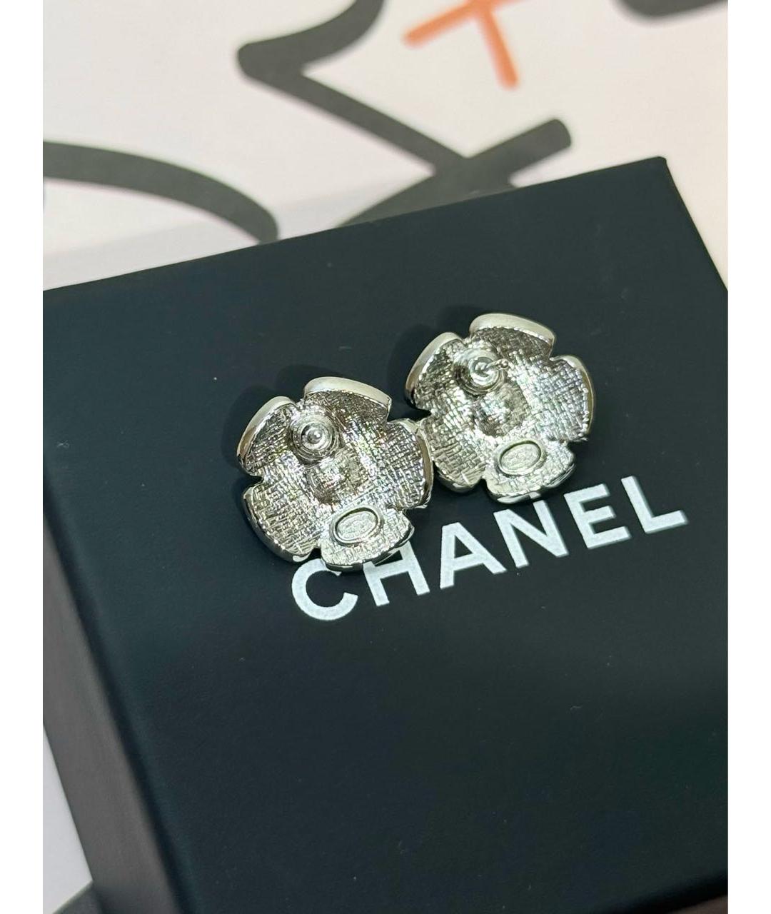 CHANEL Черные металлические серьги, фото 4