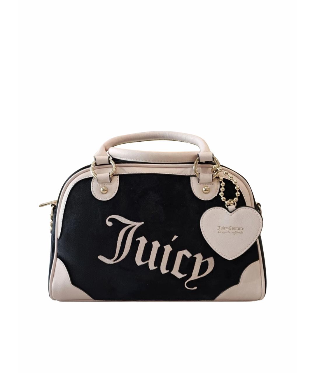 JUICY COUTURE Черная бархатная сумка с короткими ручками, фото 1