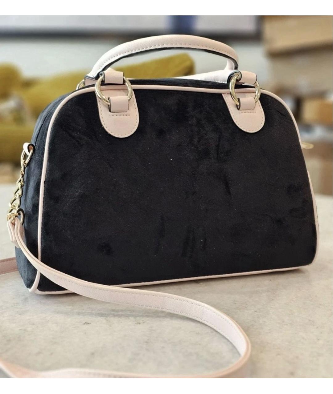JUICY COUTURE Черная бархатная сумка с короткими ручками, фото 4