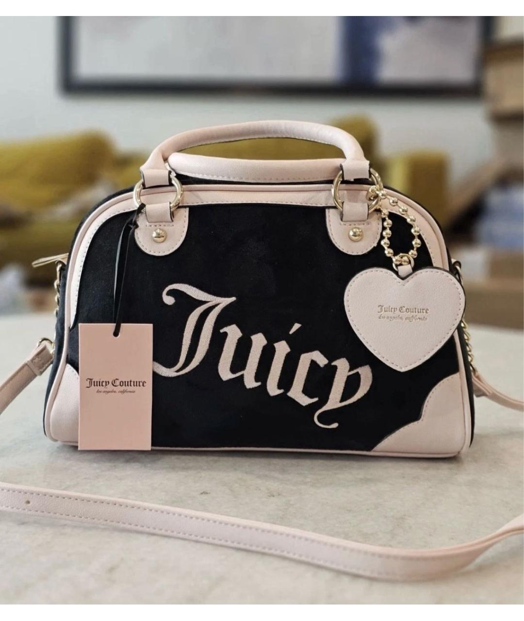 JUICY COUTURE Черная бархатная сумка с короткими ручками, фото 5
