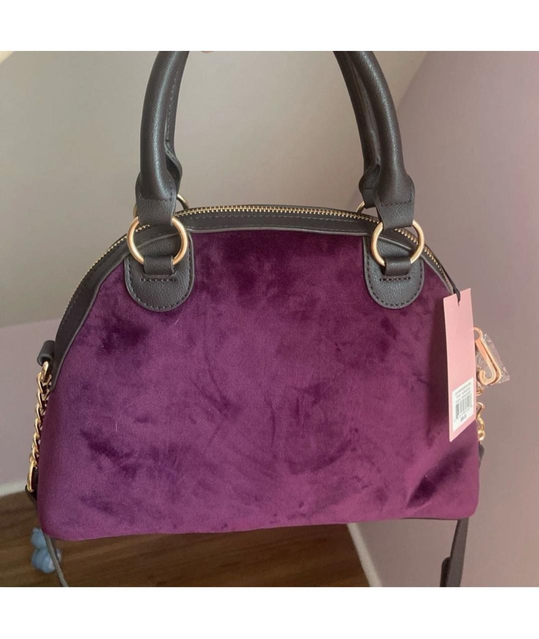 JUICY COUTURE Фиолетовая бархатная сумка с короткими ручками, фото 2