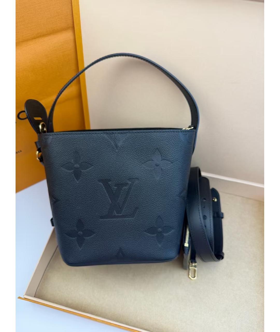 LOUIS VUITTON Черная кожаная сумка через плечо, фото 6