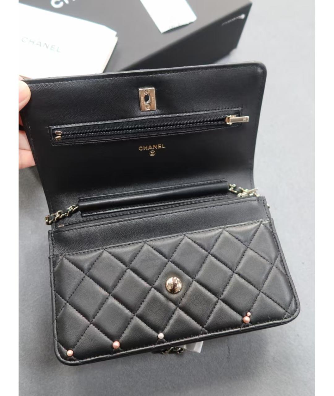 CHANEL Черная кожаная сумка через плечо, фото 4