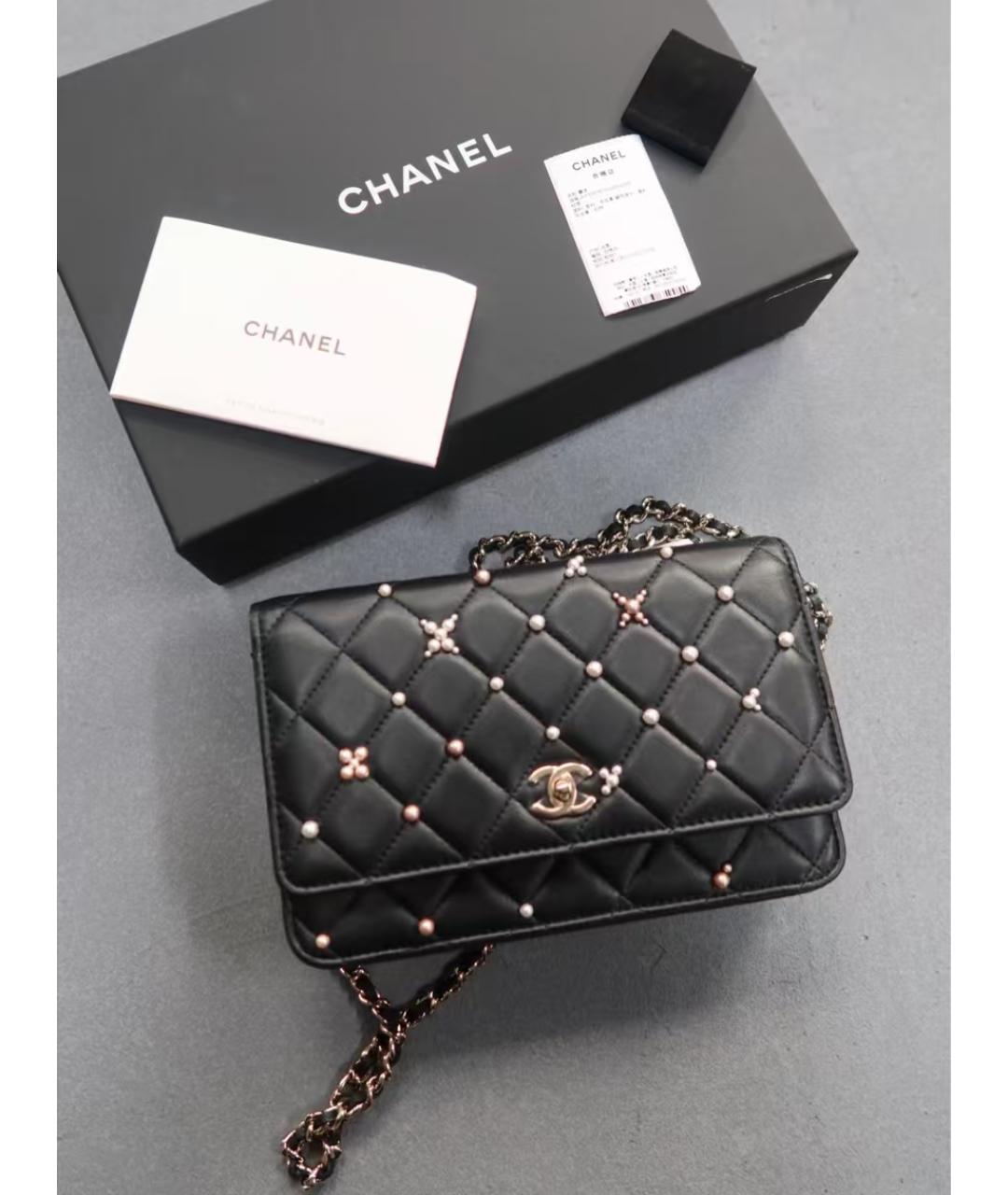 CHANEL Черная кожаная сумка через плечо, фото 2