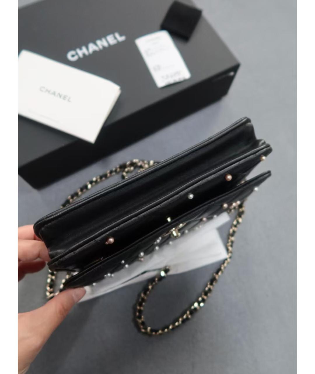 CHANEL Черная кожаная сумка через плечо, фото 3
