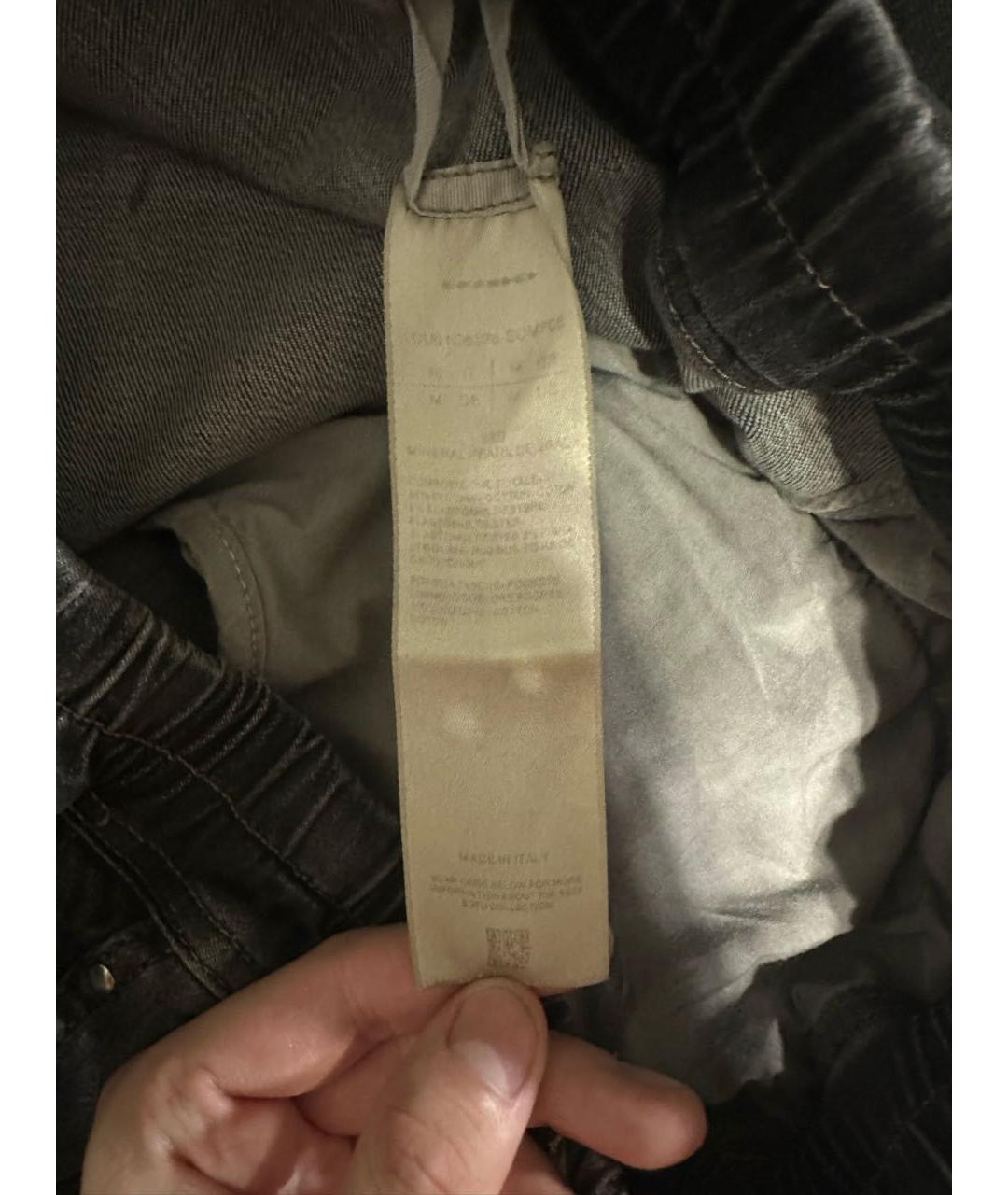 RICK OWENS DRKSHDW Серые хлопко-кашемировые прямые джинсы, фото 4