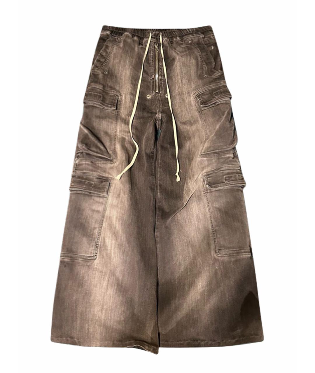 RICK OWENS DRKSHDW Серые хлопко-кашемировые прямые джинсы, фото 1