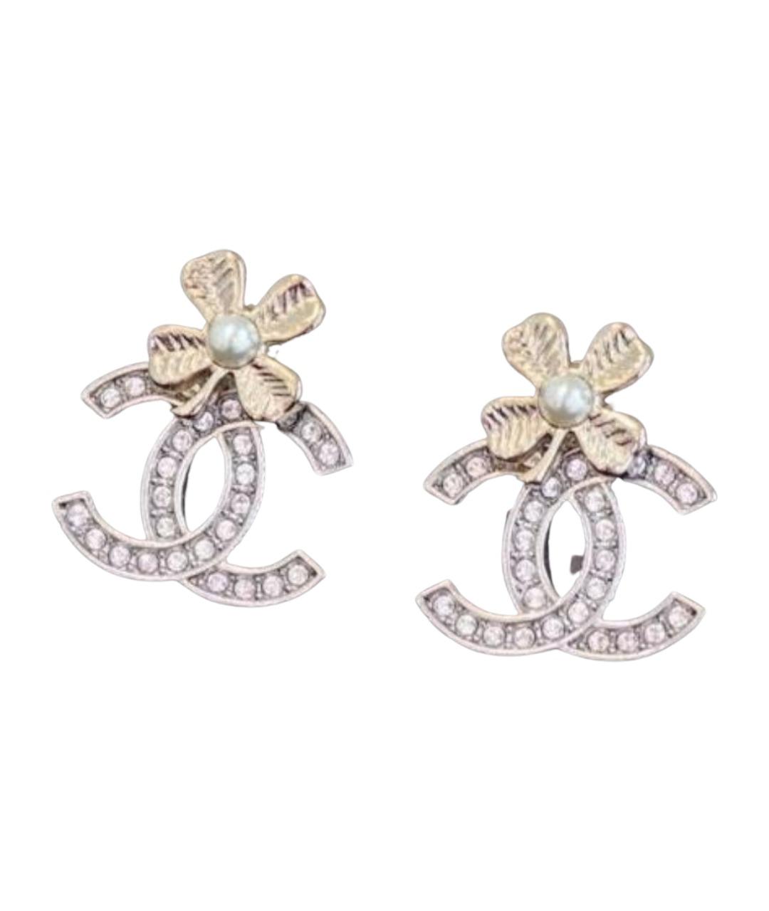 CHANEL Серебряные металлические серьги, фото 1