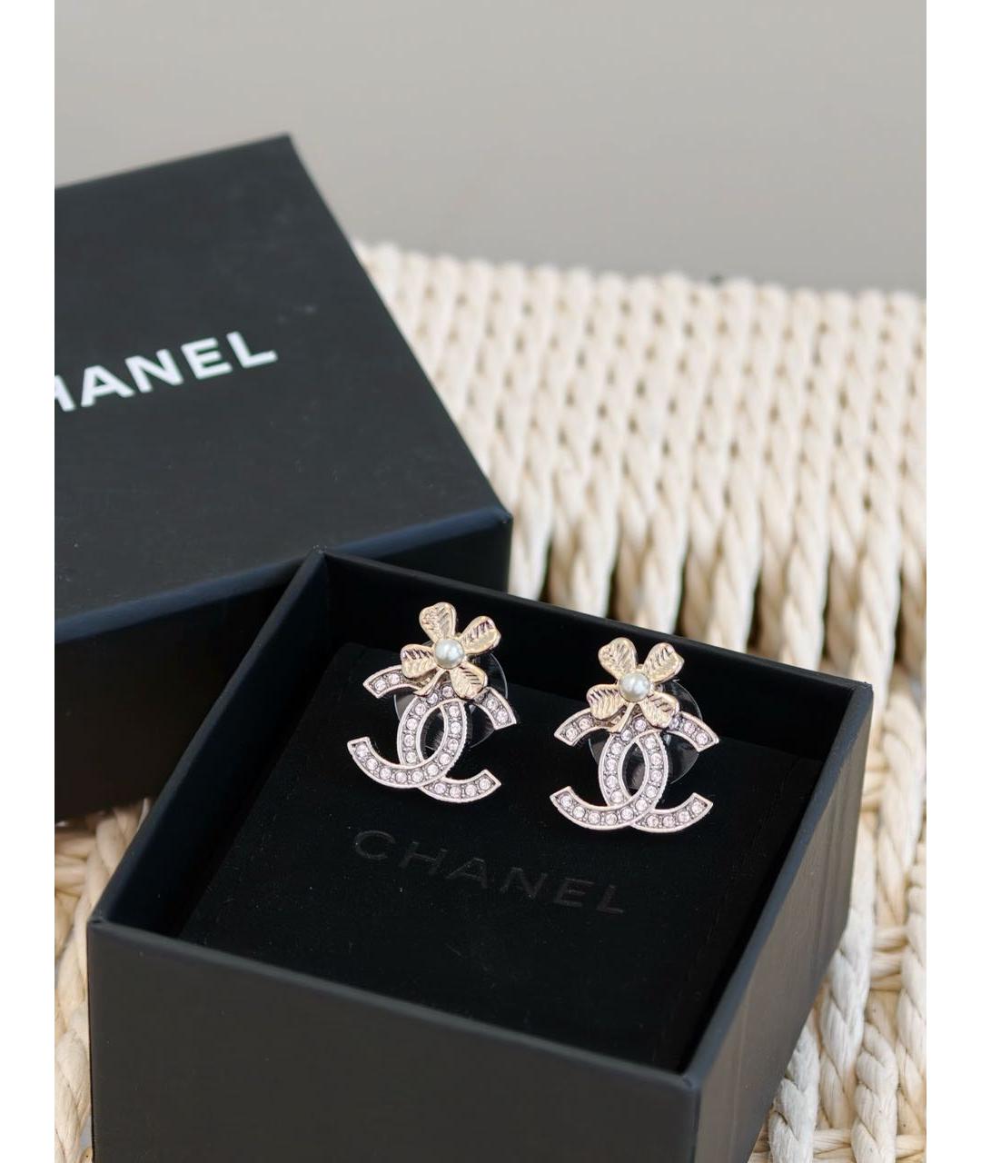 CHANEL Серебряные металлические серьги, фото 3