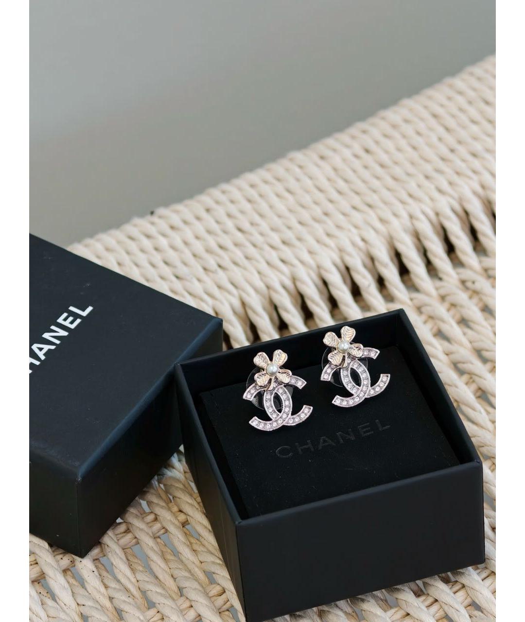 CHANEL Серебряные металлические серьги, фото 2