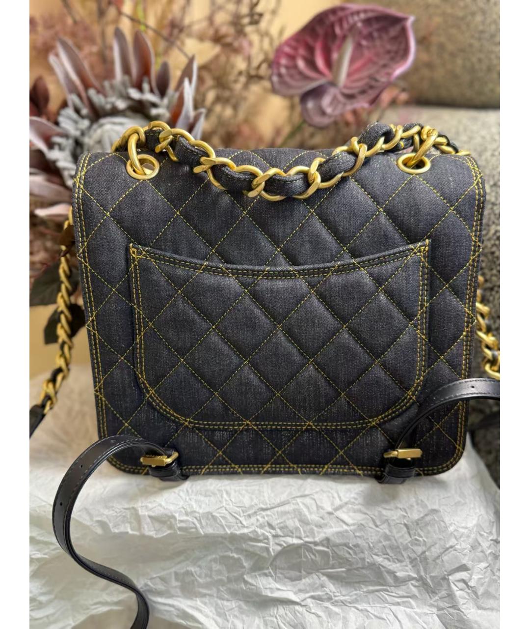 CHANEL Темно-синяя деним сумка через плечо, фото 3