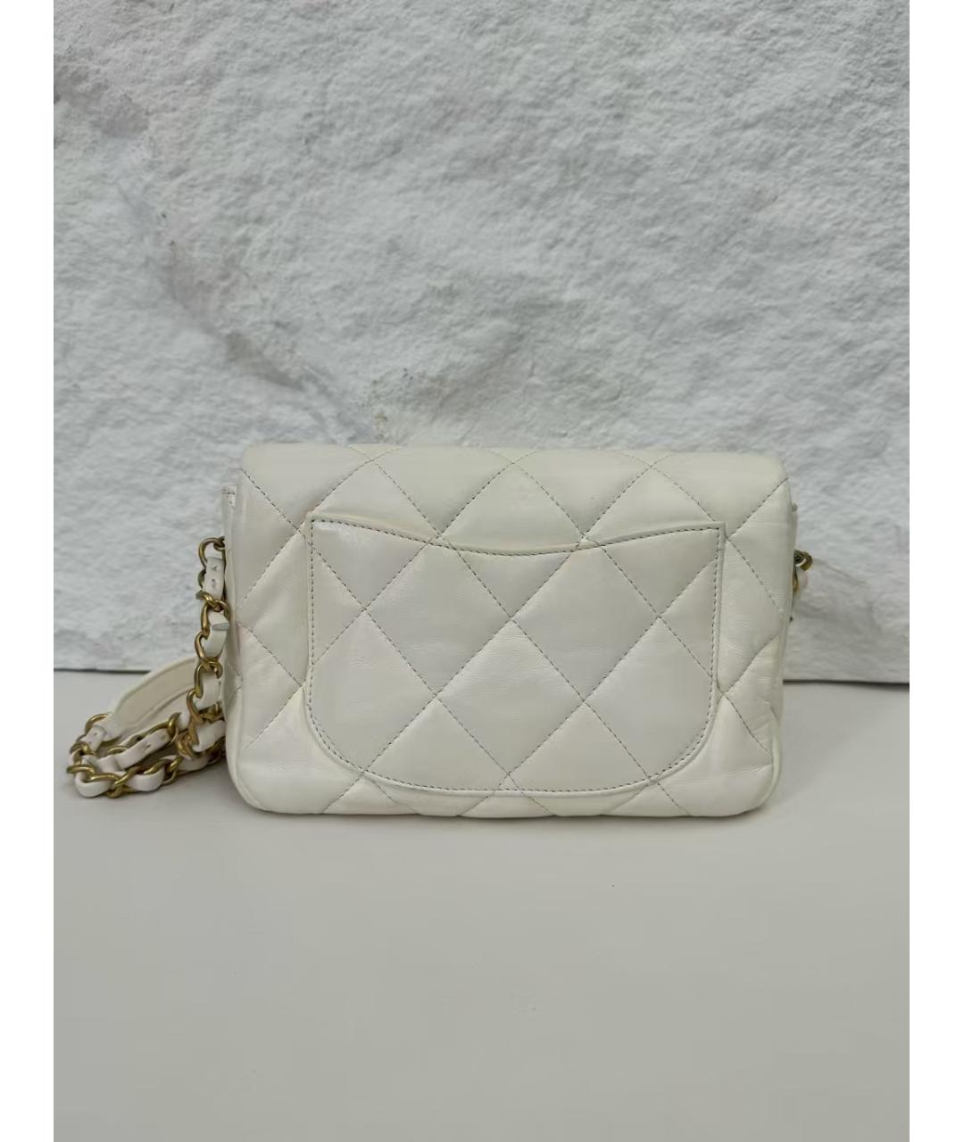 CHANEL Белая кожаная сумка через плечо, фото 3