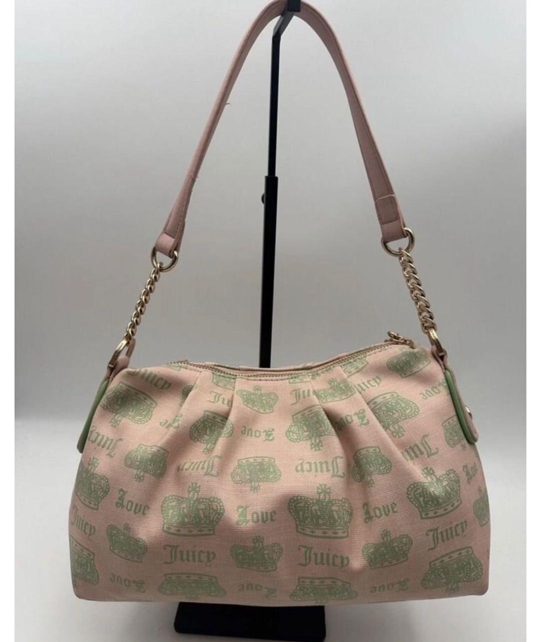 JUICY COUTURE Бежевая тканевая сумка через плечо, фото 3