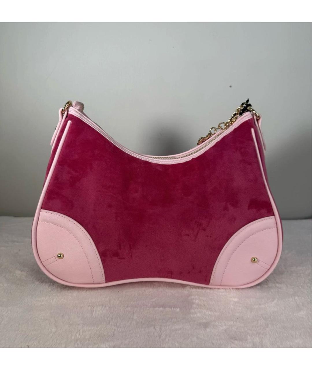 JUICY COUTURE Фуксия бархатная сумка через плечо, фото 3