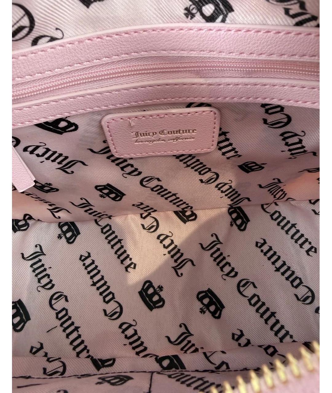JUICY COUTURE Фуксия бархатная сумка через плечо, фото 4