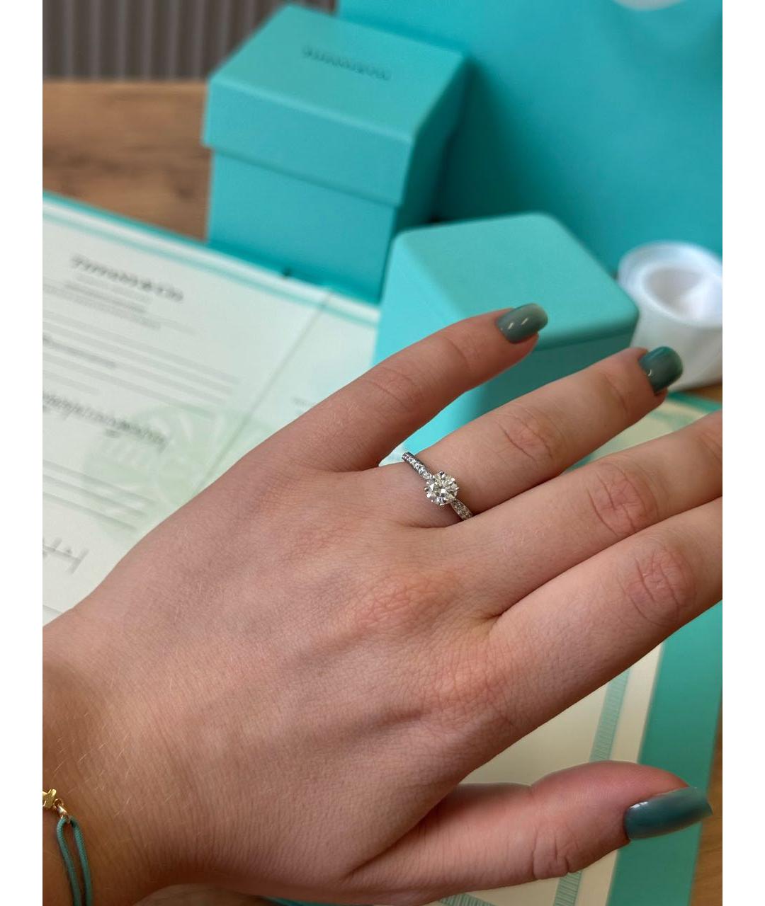 TIFFANY&CO Белое платиновое кольцо, фото 6