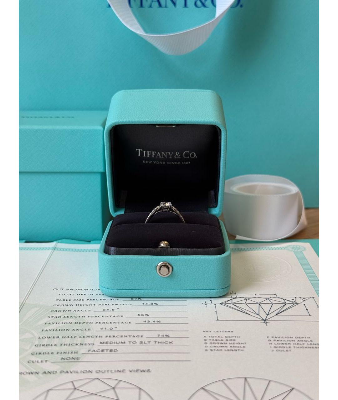 TIFFANY&CO Белое платиновое кольцо, фото 3