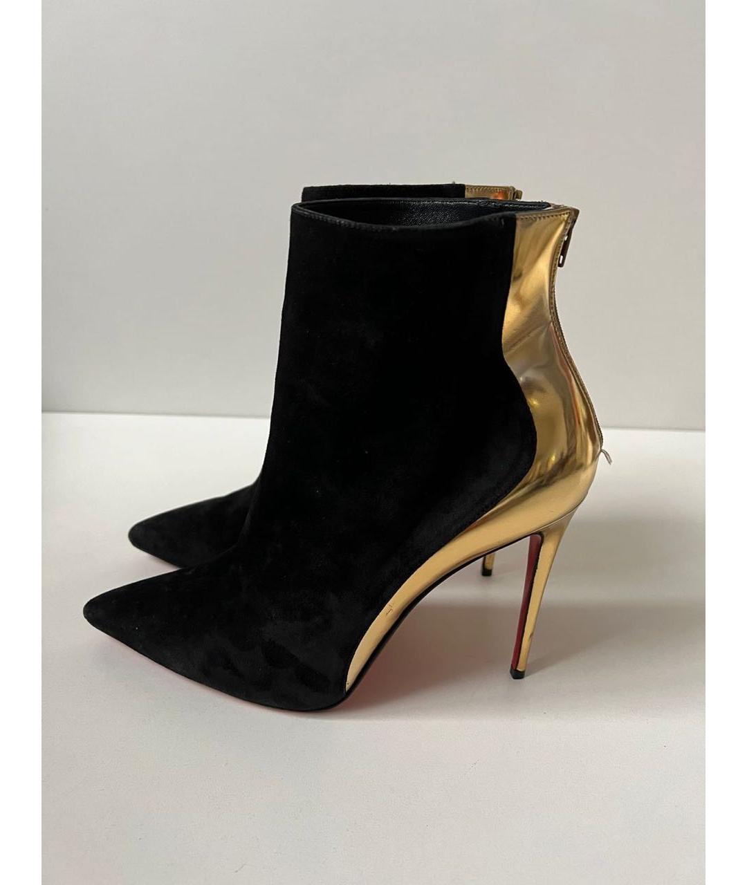 CHRISTIAN LOUBOUTIN Черные замшевые ботильоны, фото 3