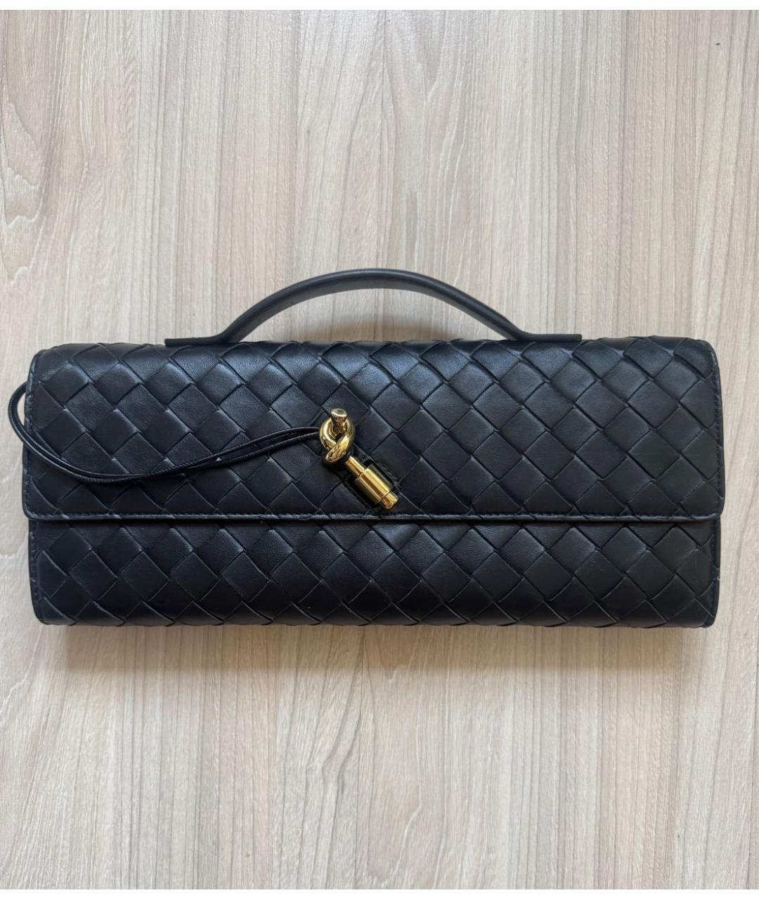BOTTEGA VENETA Черная кожаная сумка с короткими ручками, фото 9