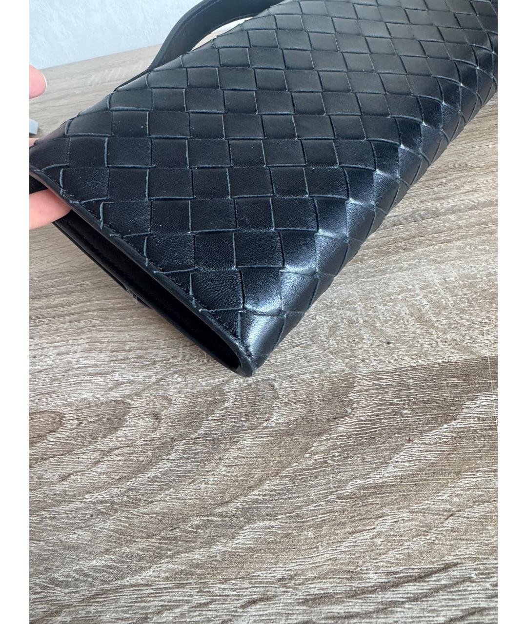 BOTTEGA VENETA Черная кожаная сумка с короткими ручками, фото 5