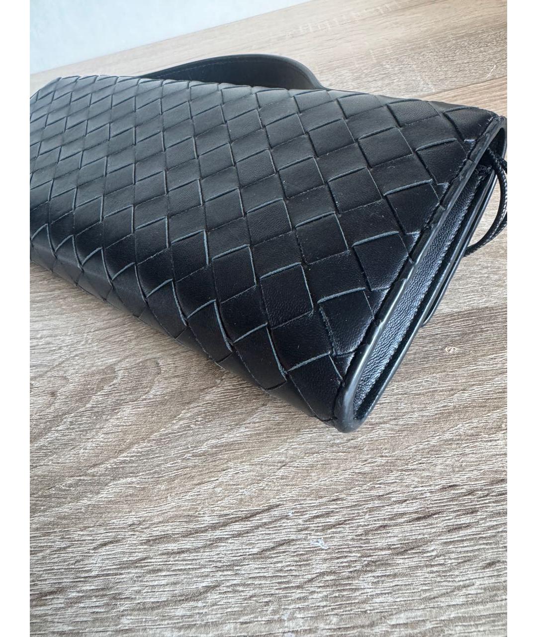 BOTTEGA VENETA Черная кожаная сумка с короткими ручками, фото 6
