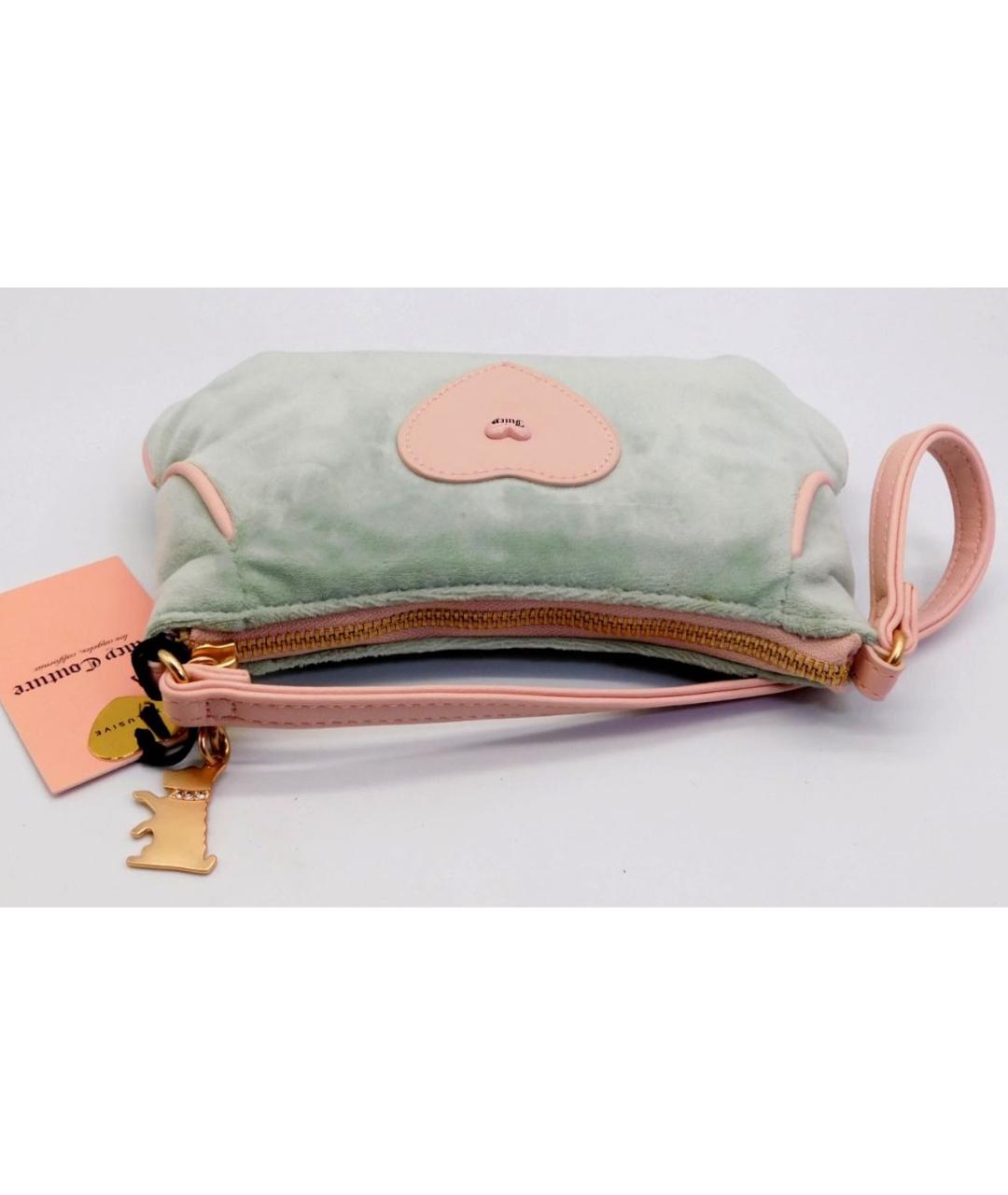 JUICY COUTURE Бирюзовая бархатная сумка через плечо, фото 3