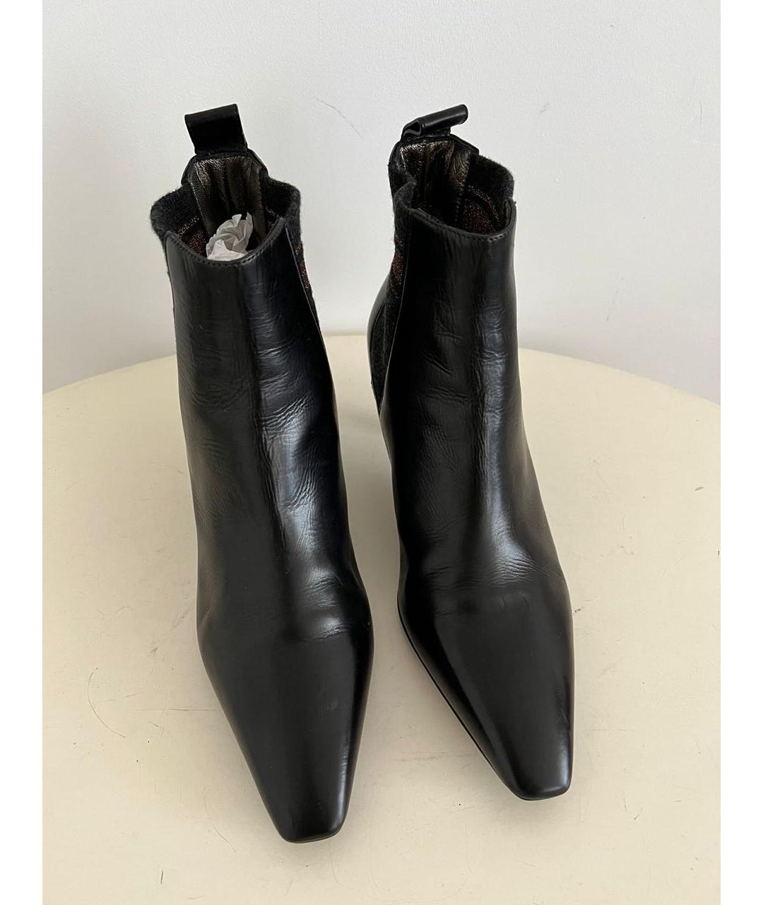 BRUNELLO CUCINELLI Черные кожаные ботильоны, фото 3