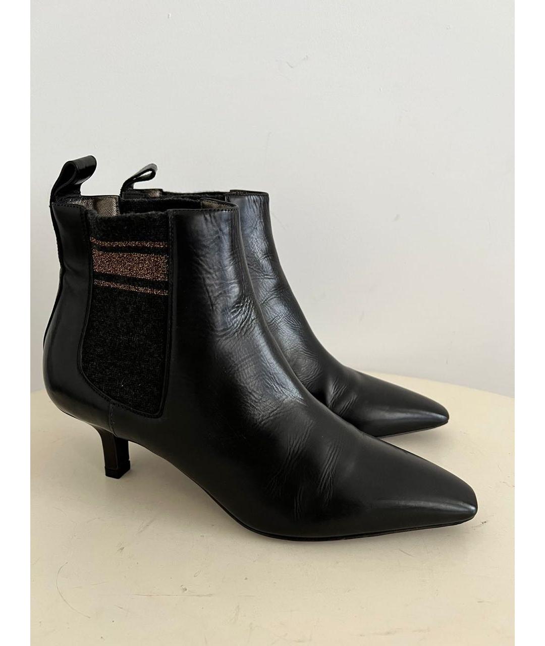 BRUNELLO CUCINELLI Черные кожаные ботильоны, фото 9