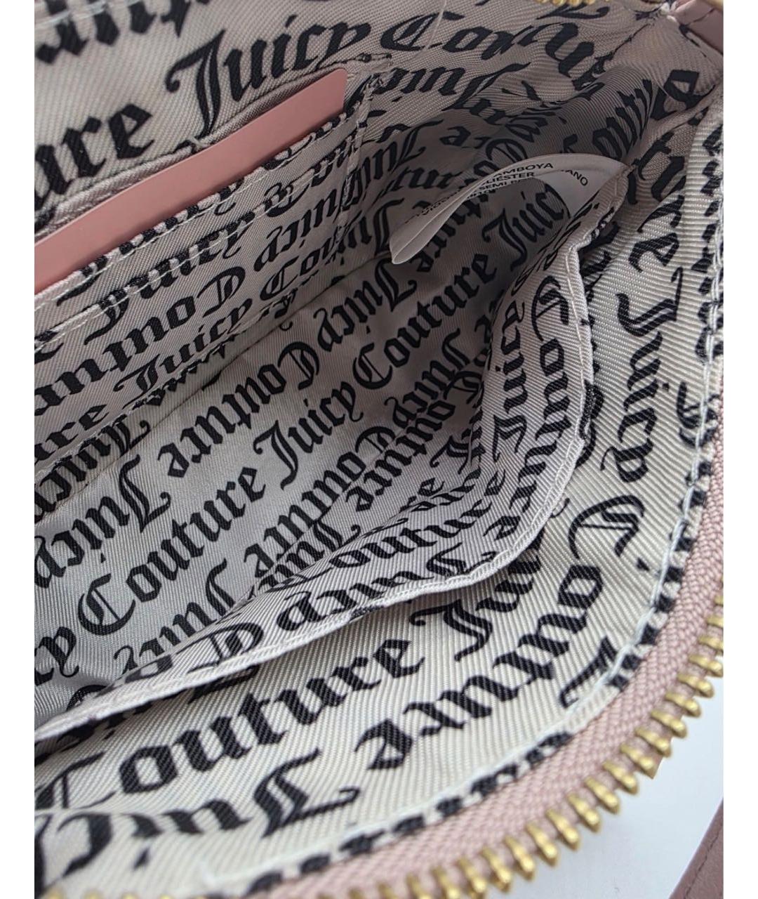 JUICY COUTURE Коричневая бархатная сумка через плечо, фото 3