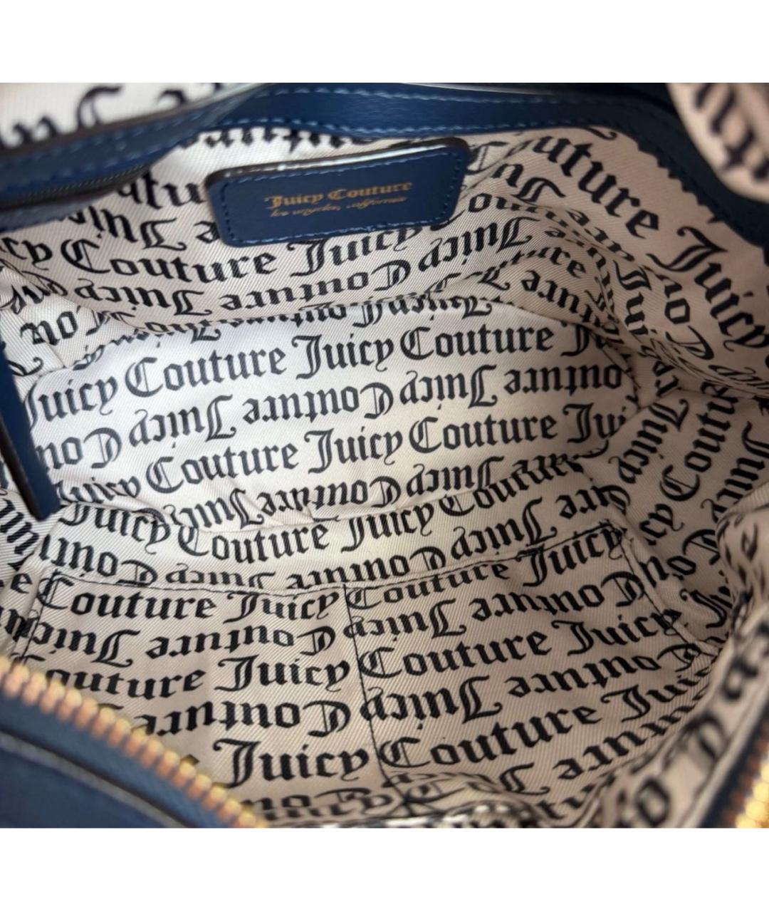 JUICY COUTURE Темно-синяя бархатная сумка через плечо, фото 4