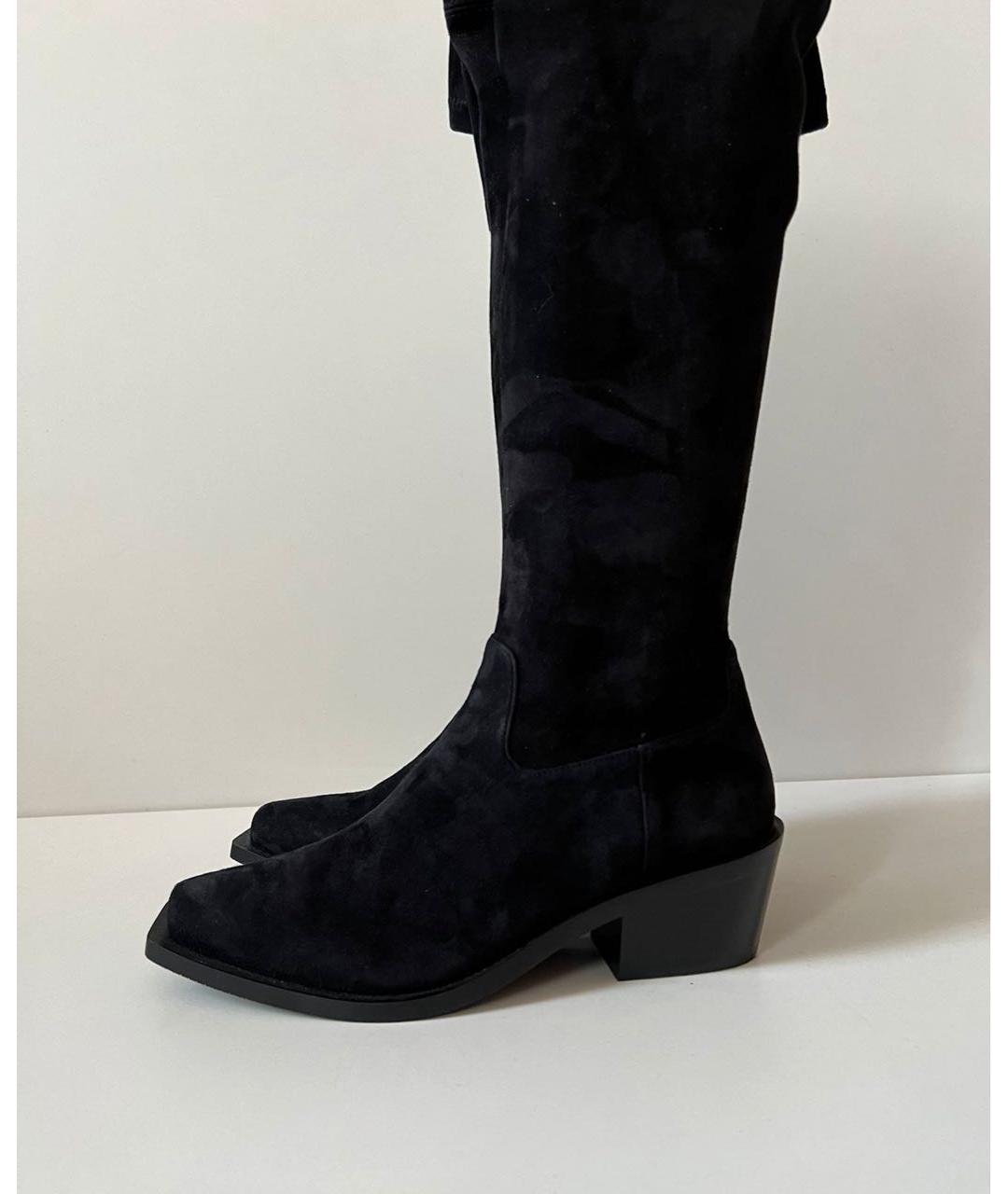 STUART WEITZMAN Черные замшевые сапоги, фото 2