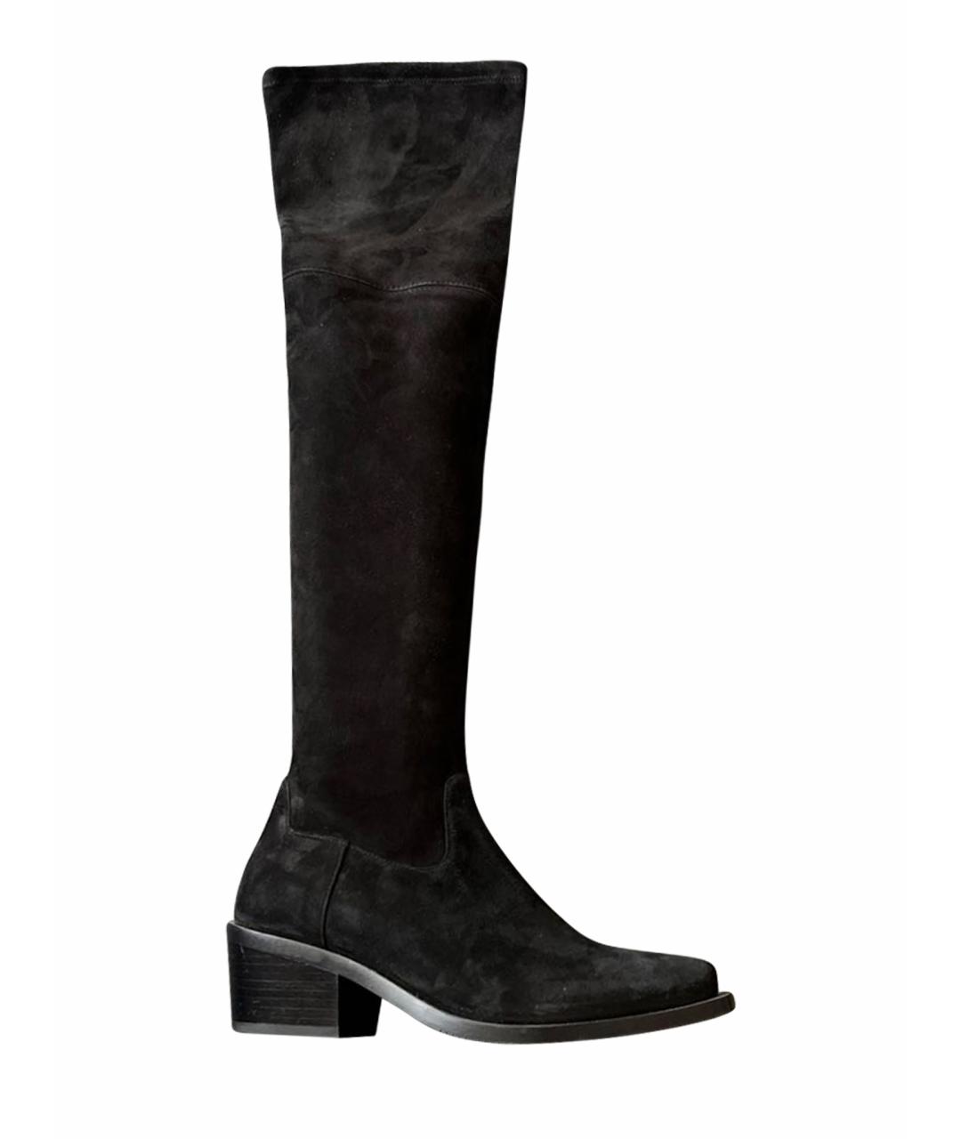 STUART WEITZMAN Черные замшевые сапоги, фото 1