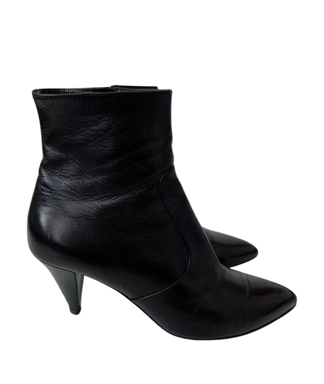 CELINE Черные кожаные ботильоны, фото 1