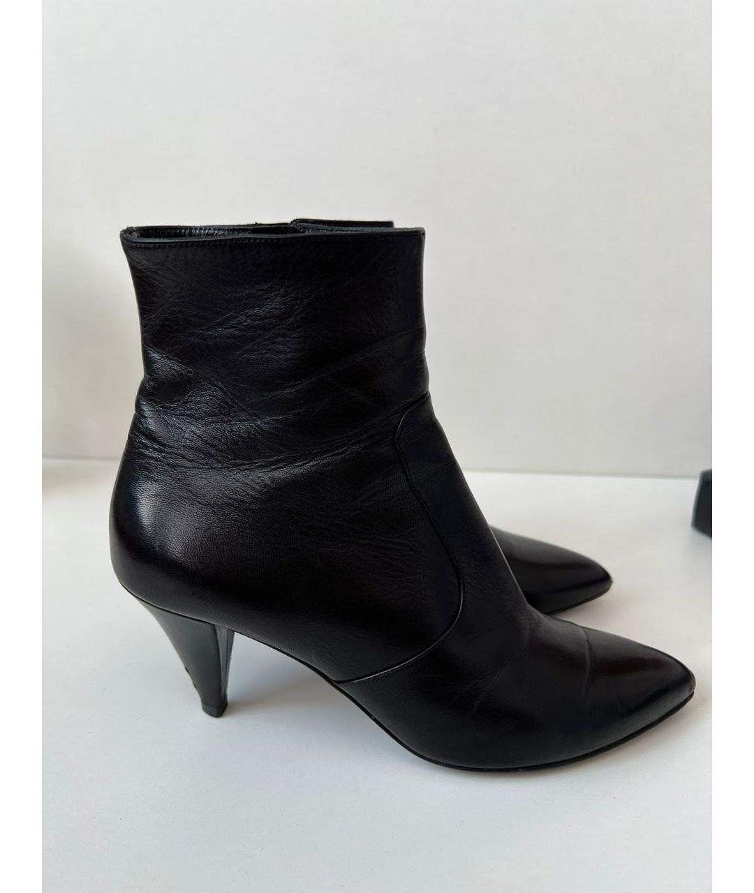 CELINE Черные кожаные ботильоны, фото 9