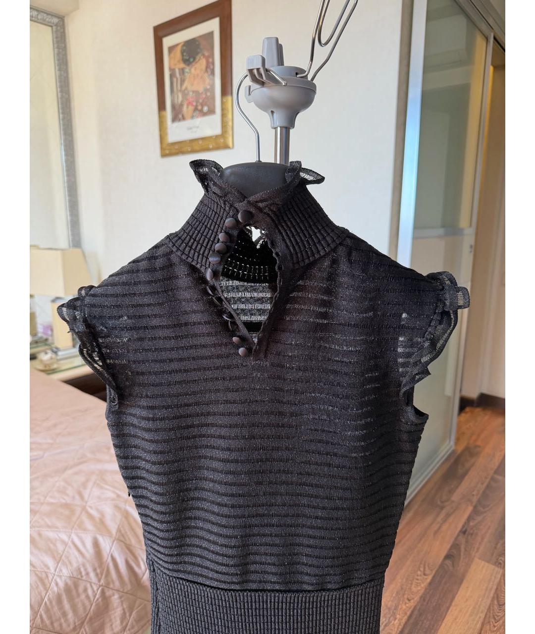 ALEXANDER MCQUEEN Черное шелковое коктейльное платье, фото 2