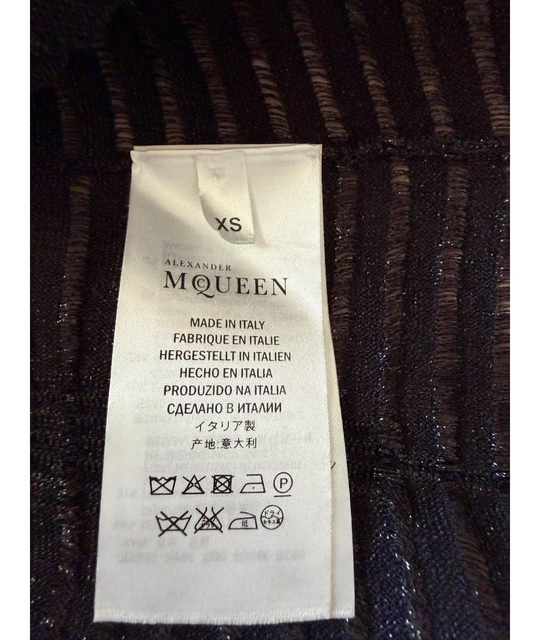 ALEXANDER MCQUEEN Черное шелковое коктейльное платье, фото 4