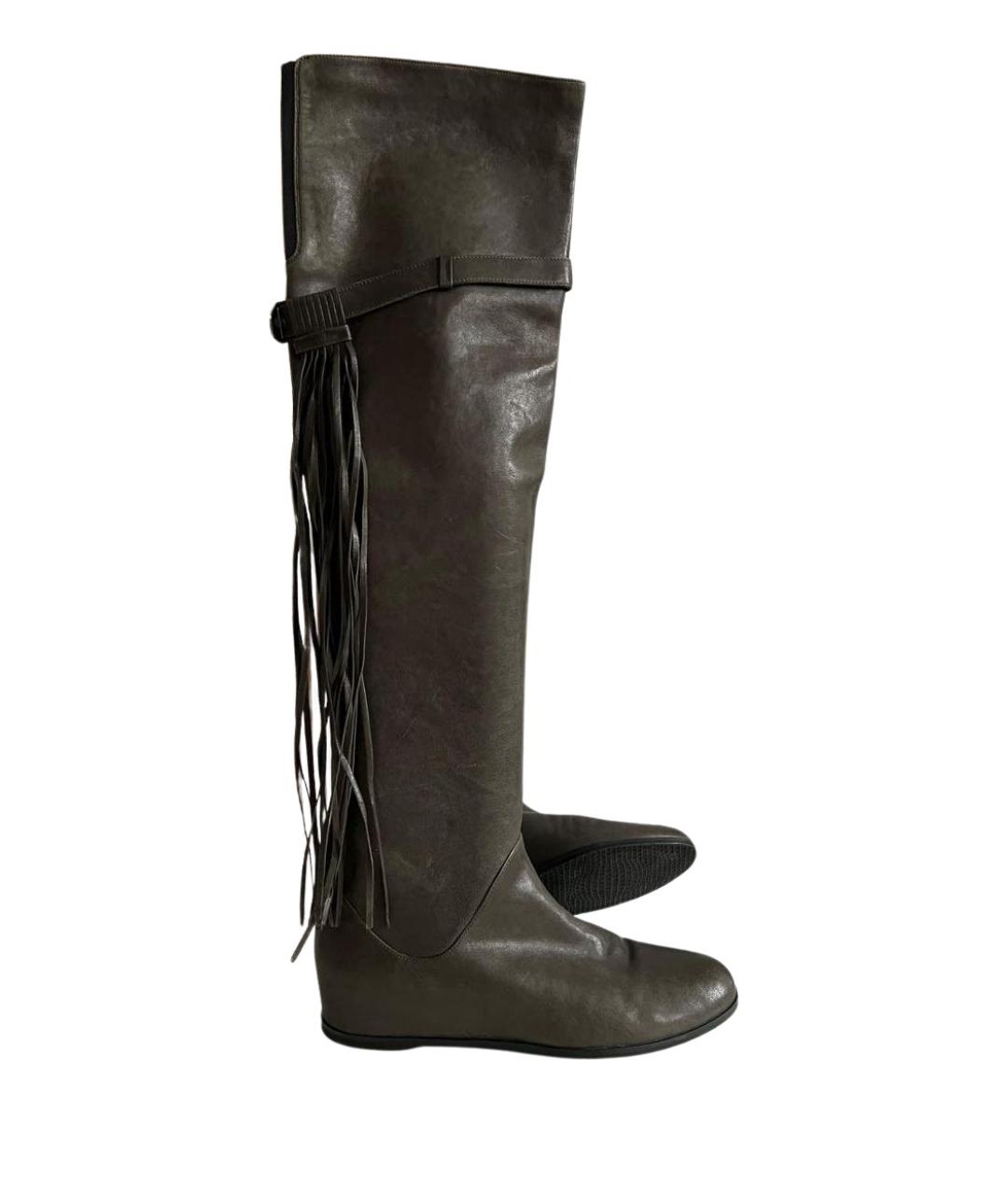 STUART WEITZMAN Коричневые кожаные ботфорты, фото 1